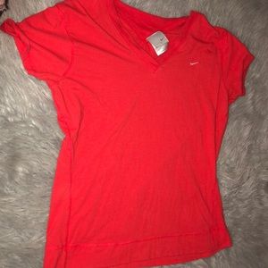 Red Nike cotton tee